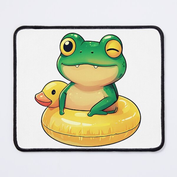 Item preview, Winking Frog on Rubber Duck Floaty | Cute Summer Art designed and sold by JerdbordinShop.