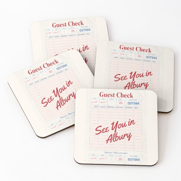 Item preview, See You in Albury - Vintage Diner Guest Check Travel Print designed and sold by RM-Journey.