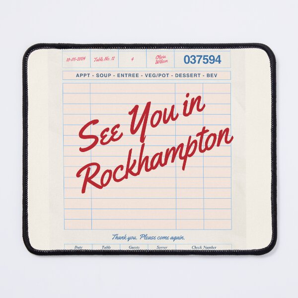 Item preview, See You in Rockhampton - Vintage Diner Guest Check Travel Print designed and sold by RM-Journey.