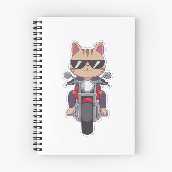 Item preview, Badass Cat kawaii on motorbike designed and sold by OnixDesign.