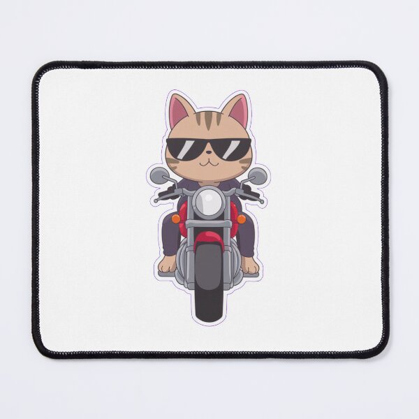 Item preview, Badass Cat kawaii on motorbike designed and sold by OnixDesign.