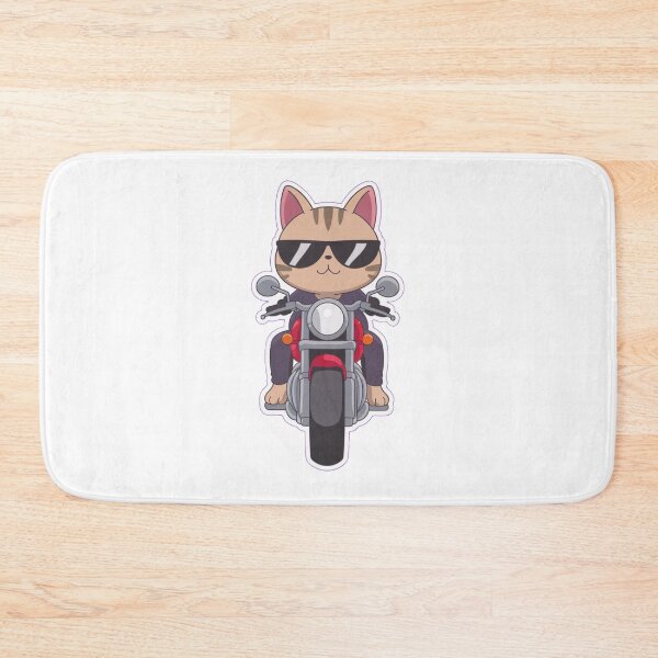 Item preview, Badass Cat kawaii on motorbike designed and sold by OnixDesign.
