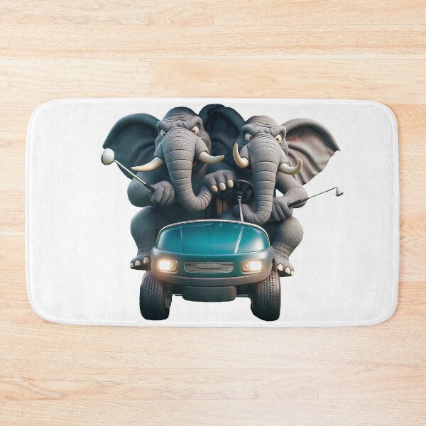 Item preview, Two Frustrated Elephants Jammed into an Under-sized Golf Cart designed and sold by nikkolaus.