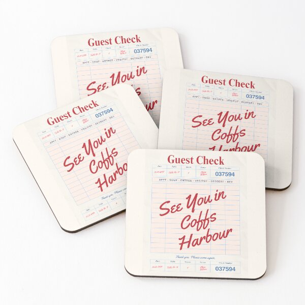 Item preview, See You in Coffs Harbour - Vintage Diner Guest Check Travel Print designed and sold by RM-Journey.