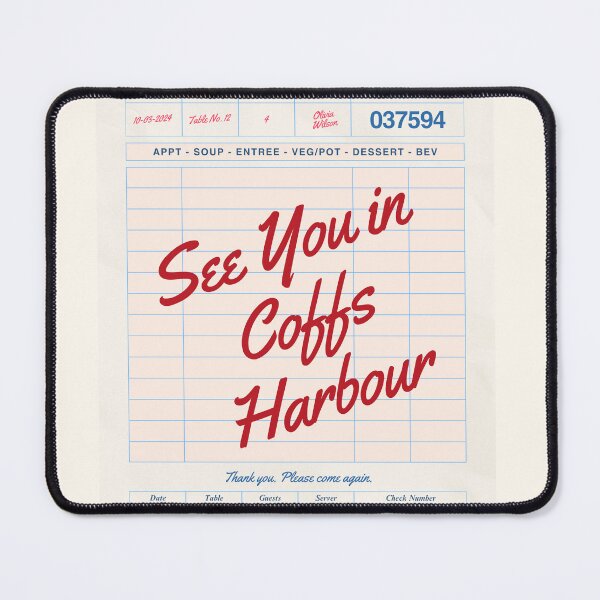 Item preview, See You in Coffs Harbour - Vintage Diner Guest Check Travel Print designed and sold by RM-Journey.