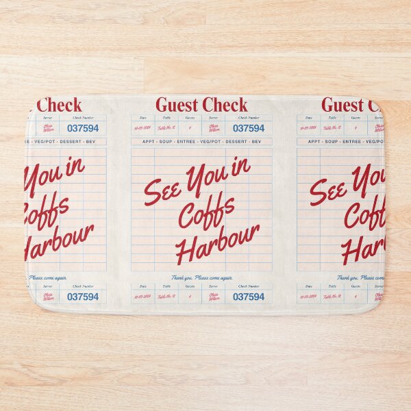 Item preview, See You in Coffs Harbour - Vintage Diner Guest Check Travel Print designed and sold by RM-Journey.