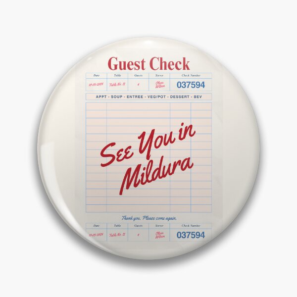 Item preview, See You in Mildura - Vintage Diner Guest Check Travel Print designed and sold by RM-Journey.