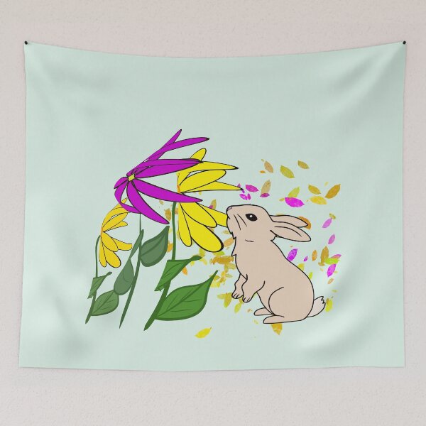 Item preview, Bunny Sniffing Flowers designed and sold by LornaHamel.