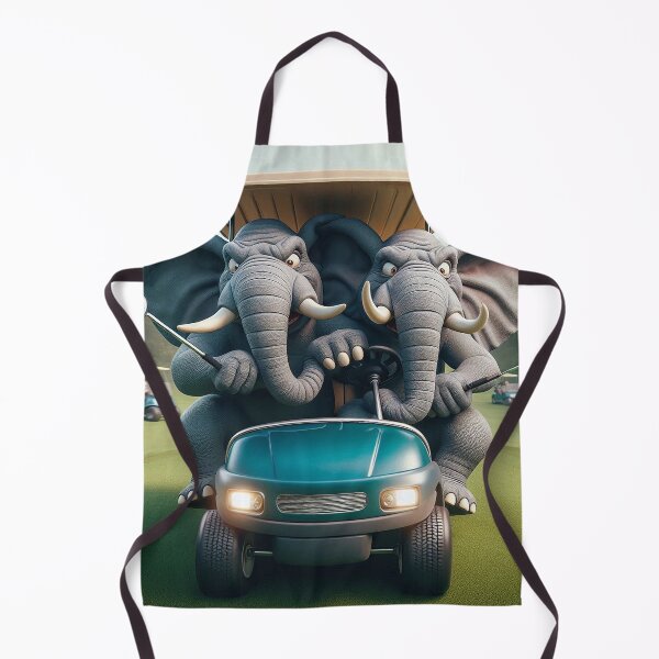 Item preview, Two Frustrated Elephants Jammed into an Under-sized Golf Cart - Full Detail designed and sold by nikkolaus.