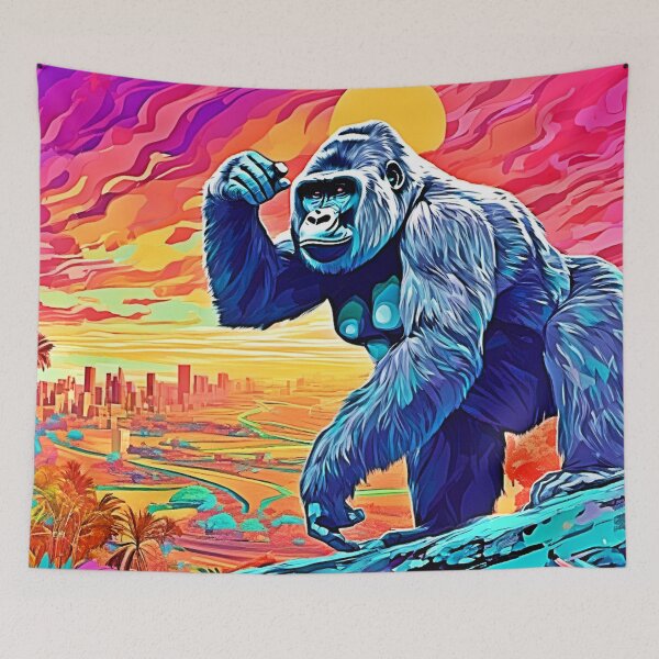 Item preview, Neon Jungle Gorilla Urban Fantasy designed and sold by Health And Fitness Posts e-Store.