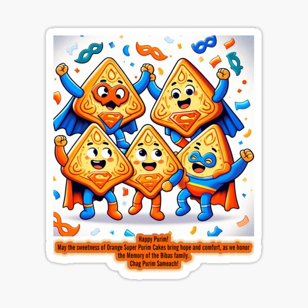 Item preview, Orange Super Purim Cakes - Bibas Family Remembrance - Chag Purim Sameach designed and sold by YG - YiddisheGesheft.