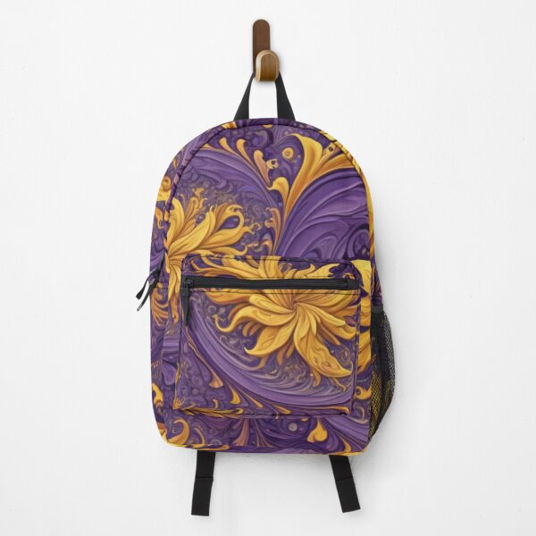 Item preview, Golden Floral Swirls on Deep Purple designed and sold by Harmonic_Layers.