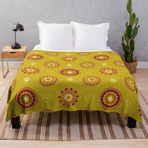 Item preview, Mustard and Burgundy Mandala - Vintage Tribal Pattern designed and sold by Nouveaupattern.