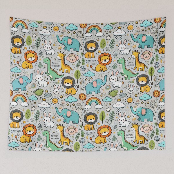 Item preview, Whimsical Animal Friends Seamless Pattern for Kids' Apparel designed and sold by SexyDigitalArt.