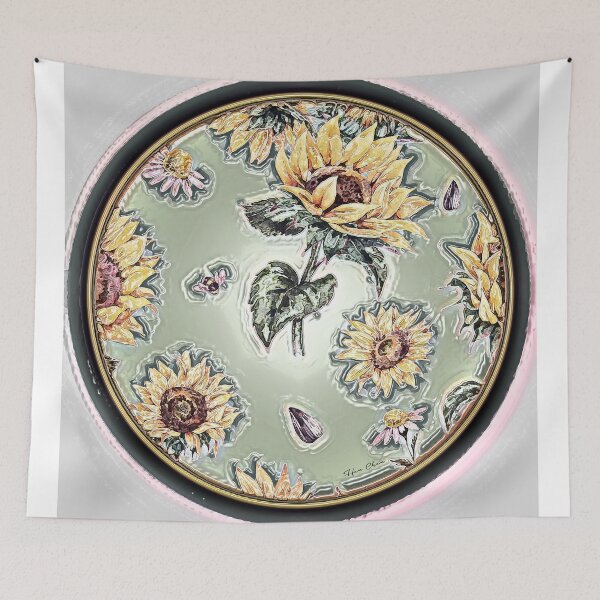 Item preview, Retro sunflower circle  designed and sold by Hen-C-Art.