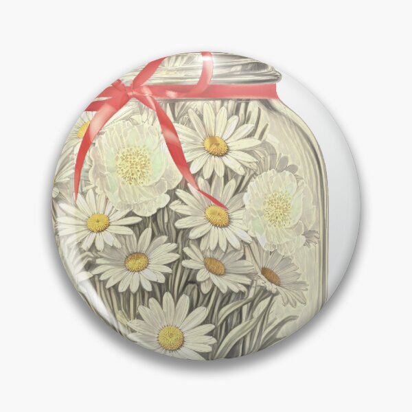 Item preview, Retro red ribbon flower jar designed and sold by Hen-C-Art.