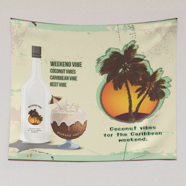 Item preview, Weekend Caribbean coconut vibe designed and sold by Hen-C-Art.