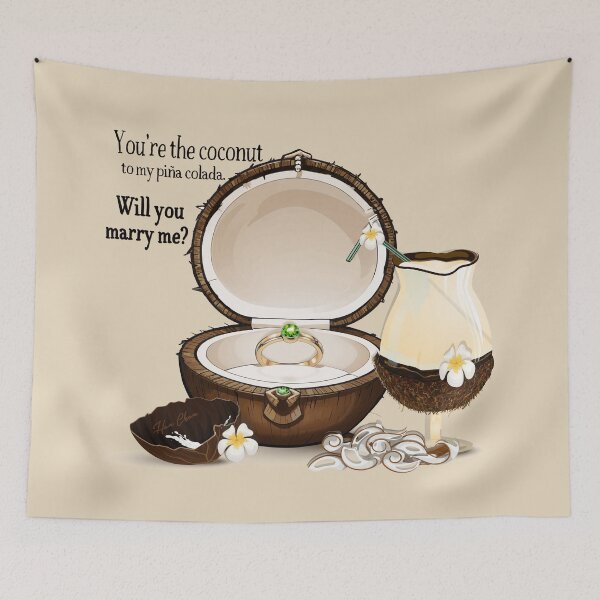 Item preview, Coconut marriage proposal#2 designed and sold by Hen-C-Art.