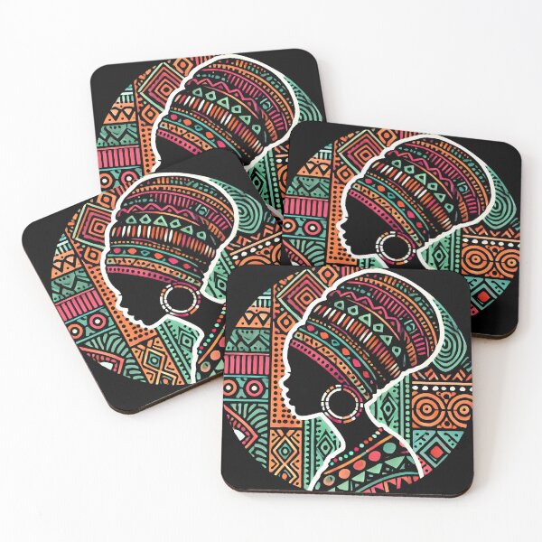 Item preview, African Tribal Art Woman Silhouette Afrocentric Cultural Design designed and sold by DrawHandArt.