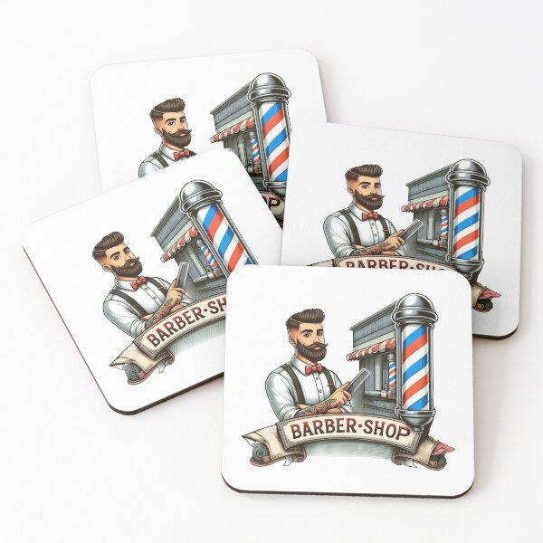 Item preview, Classic Barber Shop Illustration - Vintage Barber Pole and Shop Design designed and sold by Psycho-Crazy.