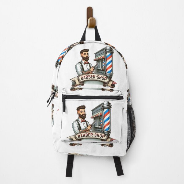 Item preview, Classic Barber Shop Illustration - Vintage Barber Pole and Shop Design designed and sold by Psycho-Crazy.