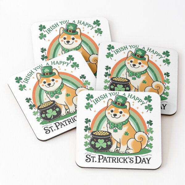 Item preview, St. Patrick's Day Happy Dog Rainbow designed and sold by LuminOrb.