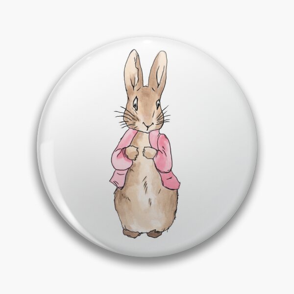 Aperçu de l'œuvre Autocollant lapin rose Peter Potter créée et vendue par CrispyCreationCo.