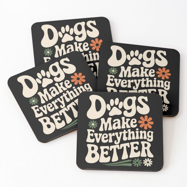 Item preview, Dogs Make Everything Better - Groovy Retro Design designed and sold by Philippa Shop.