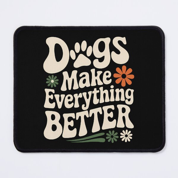 Item preview, Dogs Make Everything Better - Groovy Retro Design designed and sold by Philippa Shop.