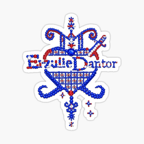 Aperçu de l'œuvre Manman Erzulie Dantor Vèvè – Symbole de protection du vaudou haïtien créée et vendue par LuxeArt509.