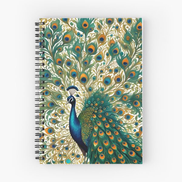 Item preview, Beautiful Peacock and its feathers as a pattern designed and sold by EmeraldeaArt.