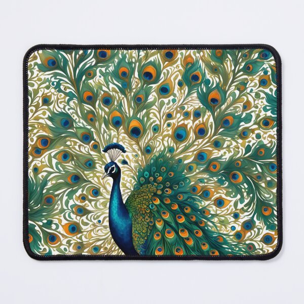 Item preview, Beautiful Peacock and its feathers as a pattern designed and sold by EmeraldeaArt.