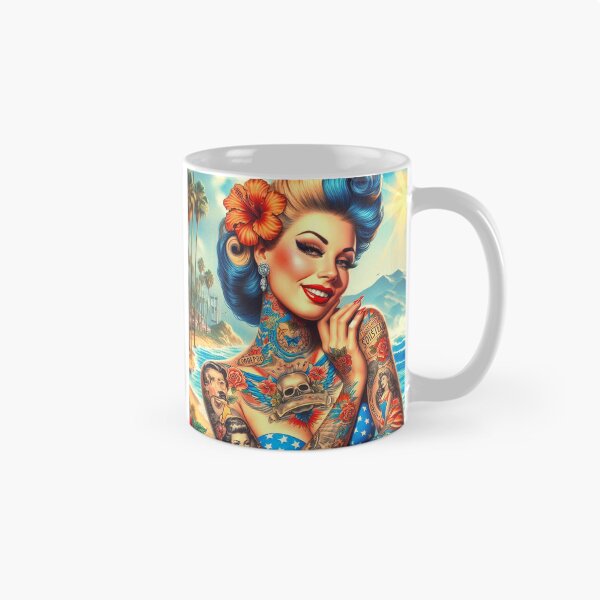 Item preview, Tattooed Beach Girl designed and sold by PulpVintage.