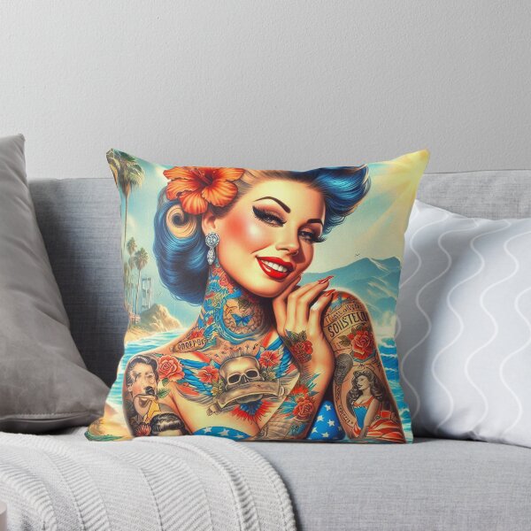 Item preview, Tattooed Beach Girl designed and sold by PulpVintage.