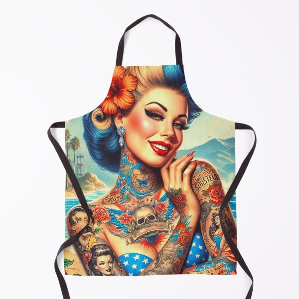Item preview, Tattooed Beach Girl designed and sold by PulpVintage.