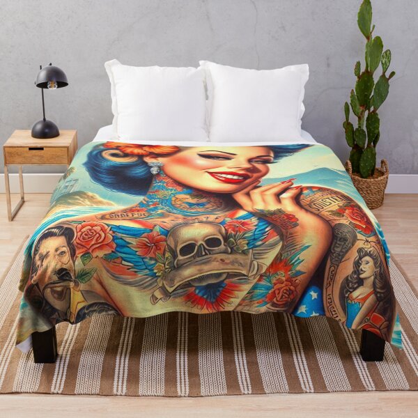 Item preview, Tattooed Beach Girl designed and sold by PulpVintage.
