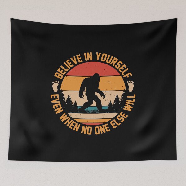 Item preview, Believe in Yourself Motivational Sasquatch Retro Bigfoot designed and sold by CJC Designs.