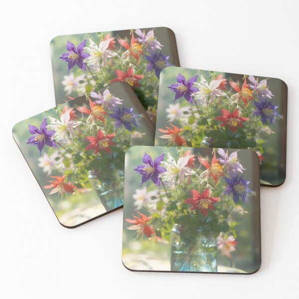 Item preview, Radiance in Bloom: A Jar of Dancing Columbines designed and sold by CrushyAIDesigns.
