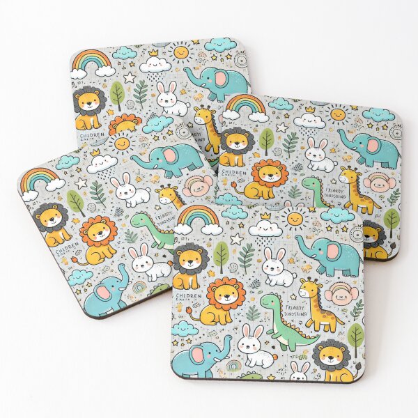 Item preview, Whimsical Animal Friends Seamless Pattern for Kids' Apparel designed and sold by SexyDigitalArt.