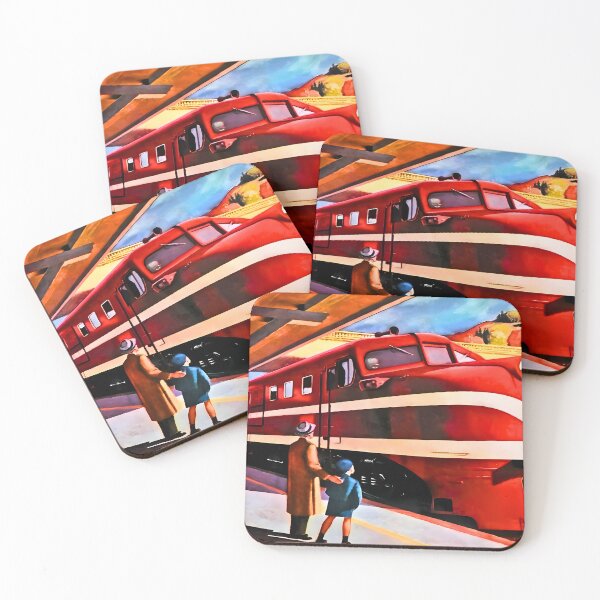 Item preview, American locomotive Railroad train art of Edward hopper classic designed and sold by irynaartbyim.