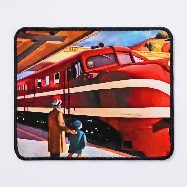 Item preview, American locomotive Railroad train art of Edward hopper classic designed and sold by irynaartbyim.