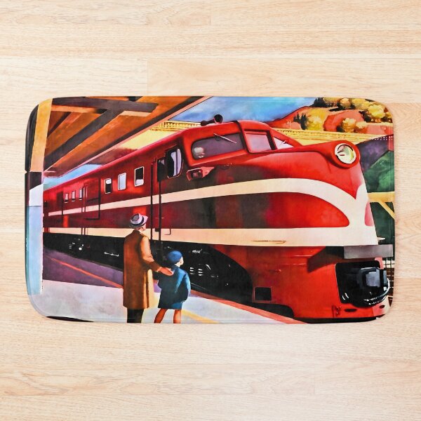 Item preview, American locomotive Railroad train art of Edward hopper classic designed and sold by irynaartbyim.