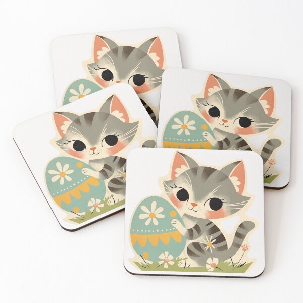 Aperçu de l'œuvre Chat vintage avec œuf de Pâques créée et vendue par MendaciousMina.