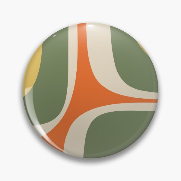 Item preview, Retro Groove Mid Century Modern Minimal Modernist Abstract Pattern in Mossy Sage Olive Green Orange Mustard designed and sold by kierkegaard.