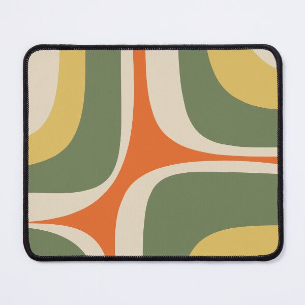 Item preview, Retro Groove Mid Century Modern Minimal Modernist Abstract Pattern in Mossy Sage Olive Green Orange Mustard designed and sold by kierkegaard.