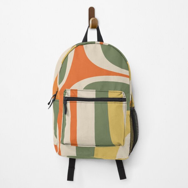 Item preview, Retro Groove Mid Century Modern Minimal Modernist Abstract Pattern in Mossy Sage Olive Green Orange Mustard designed and sold by kierkegaard.