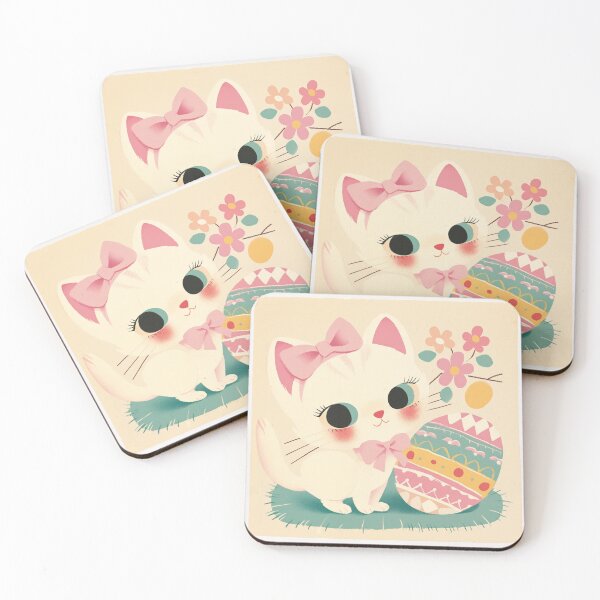 Aperçu de l'œuvre Chat vintage avec œuf de Pâques créée et vendue par MendaciousMina.