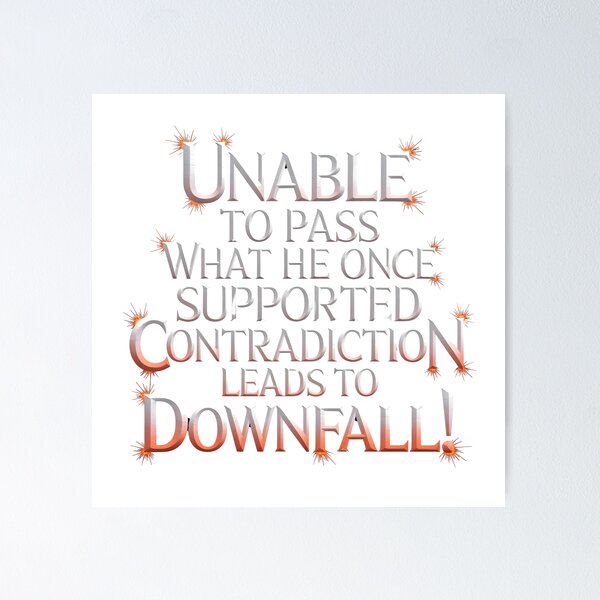 Item preview, Contradiction Leads to Downfall – Bold Typographic  designed and sold by Dazai_shop⭐⭐⭐⭐⭐.