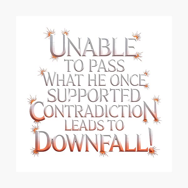 Item preview, Contradiction Leads to Downfall – Bold Typographic  designed and sold by Dazai_shop⭐⭐⭐⭐⭐.