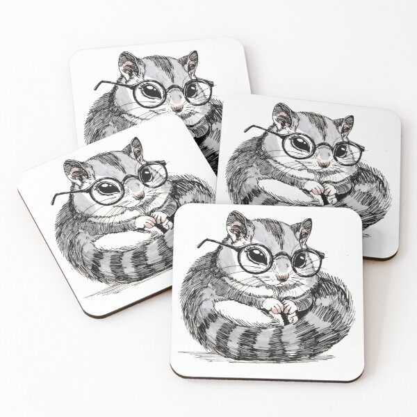 Item preview, Japanese Flying Squirrel in Glasses designed and sold by Scribbles & Doodles by Jinx.